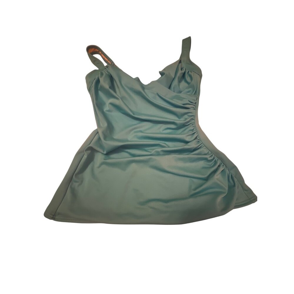 Miraclesuit‎ Womens Swim Top Size 10 Green Nylon/Spandex
